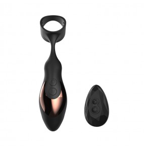 DIBE Prostate Massager Heating Dual-Vibrator With Penis Ring (Chargeable - Wireless Remote)